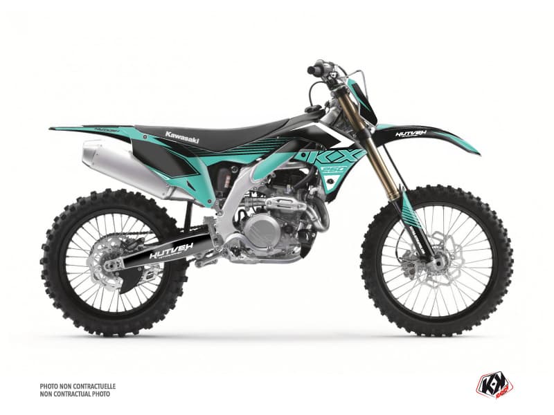 Kit graphique Moto Cross Claw Kawasaki 250 KXF Turquoise