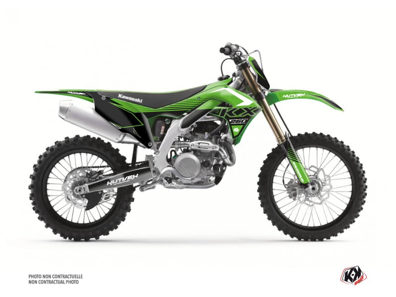 kit graphique motocross kawasaki kx 250 f claw vert  