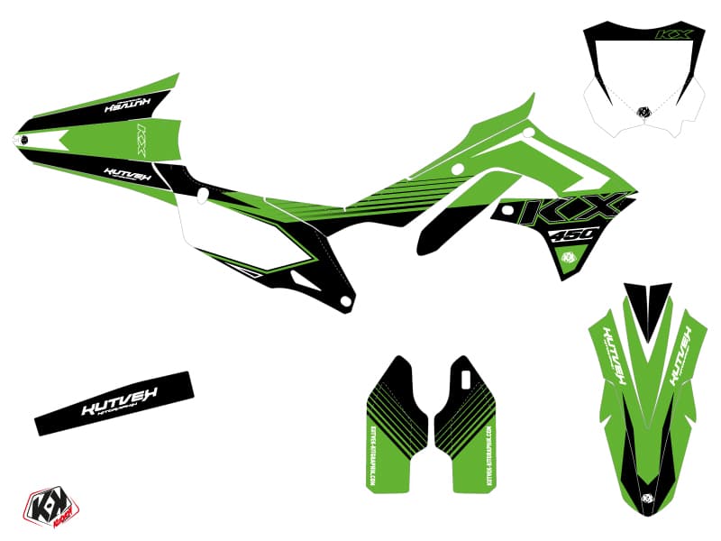 Kawasaki 450 KXF Dirt Bike Claw Graphic Kit Green | Kawasaki | Kutvek - View 2