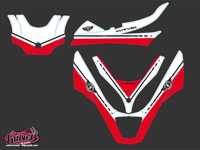 kit graphique maxi-scooter piaggio mp3 300 lt hybrid cooper blanc-rouge | Piaggio | Kutvek - View 2