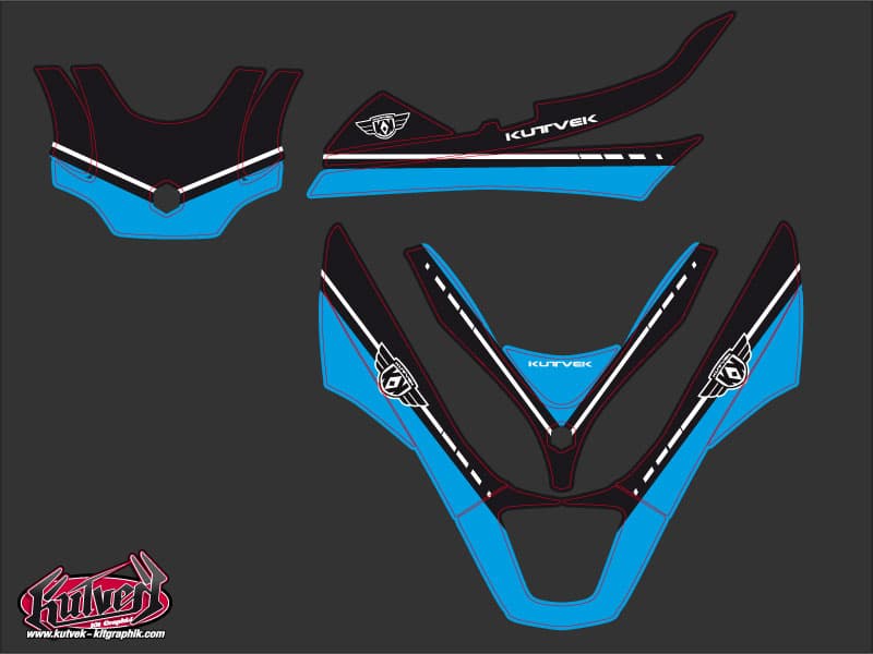 kit graphique maxi-scooter piaggio mp3 300 lt hybrid cooper bleu | Piaggio | Kutvek - View 2