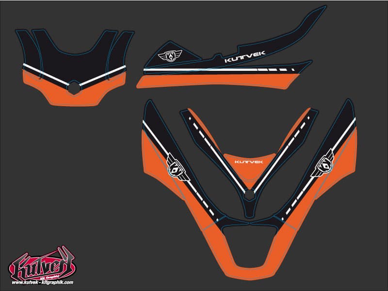 kit graphique maxi-scooter piaggio mp3 300 lt hybrid cooper orange | Piaggio | Kutvek - View 2