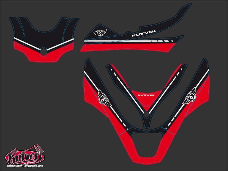 kit graphique maxi-scooter piaggio mp3 300 lt hybrid cooper rouge | Piaggio | Kutvek - View 2