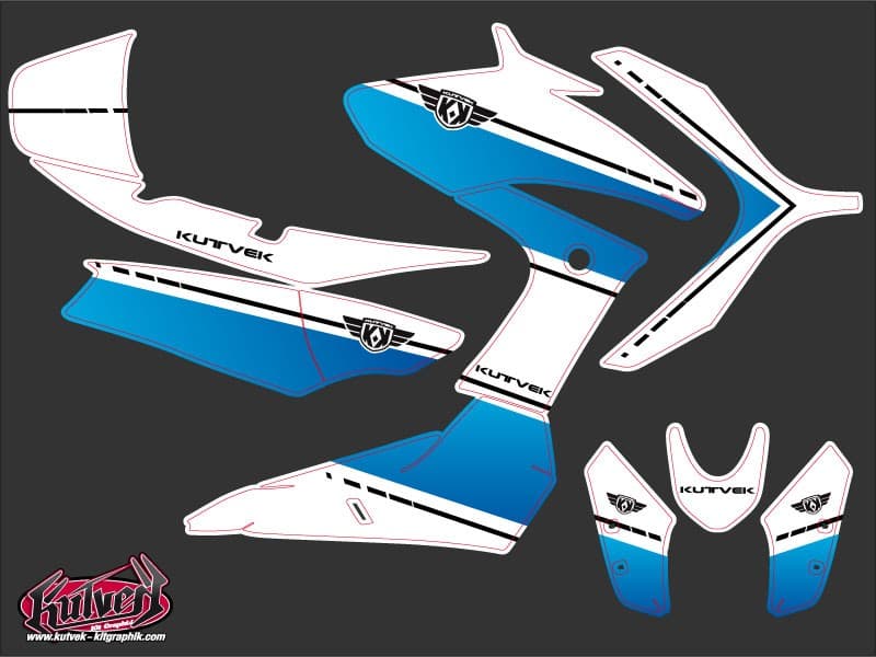 Kit graphique Maxiscooter Cooper Yamaha TMAX 530 Blanc Bleu | Yamaha | Kutvek - View 2