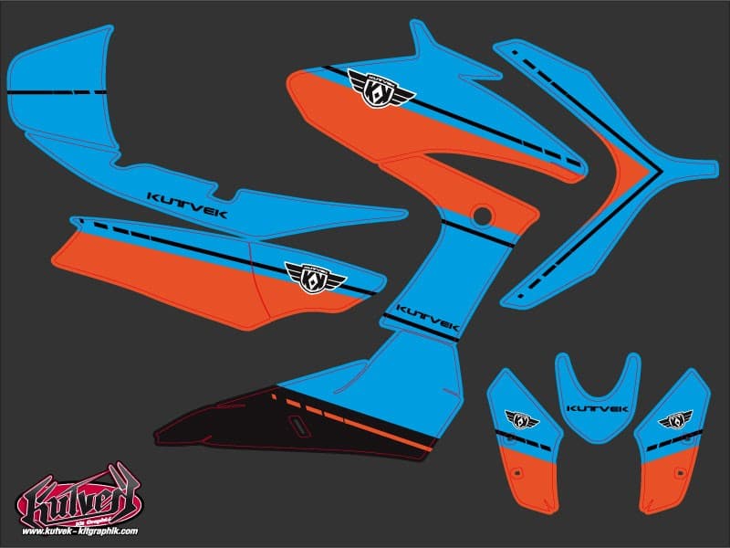 Kit graphique Maxiscooter Cooper Yamaha TMAX 530 Bleu Orange | Yamaha | Kutvek - View 2