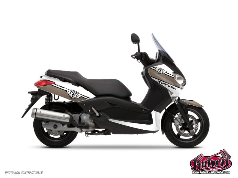 kit graphique maxi-scooter yamaha xmax 125 cooper blanc-marron  