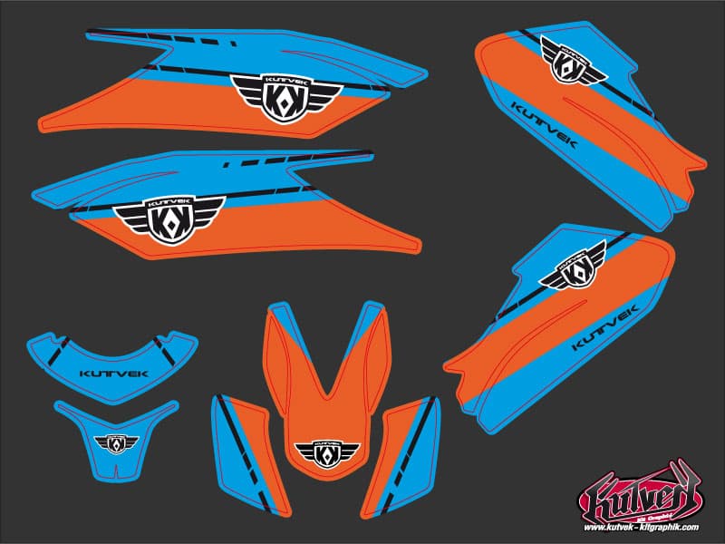kit graphique maxi-scooter yamaha xmax 125 cooper bleu-orange | Yamaha | Kutvek - View 2
