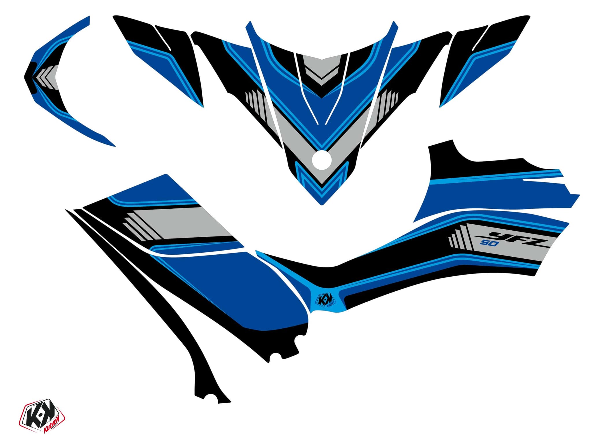 kit graphique quad yamaha yfz 50 corporate bleu | Yamaha | Kutvek - View 2