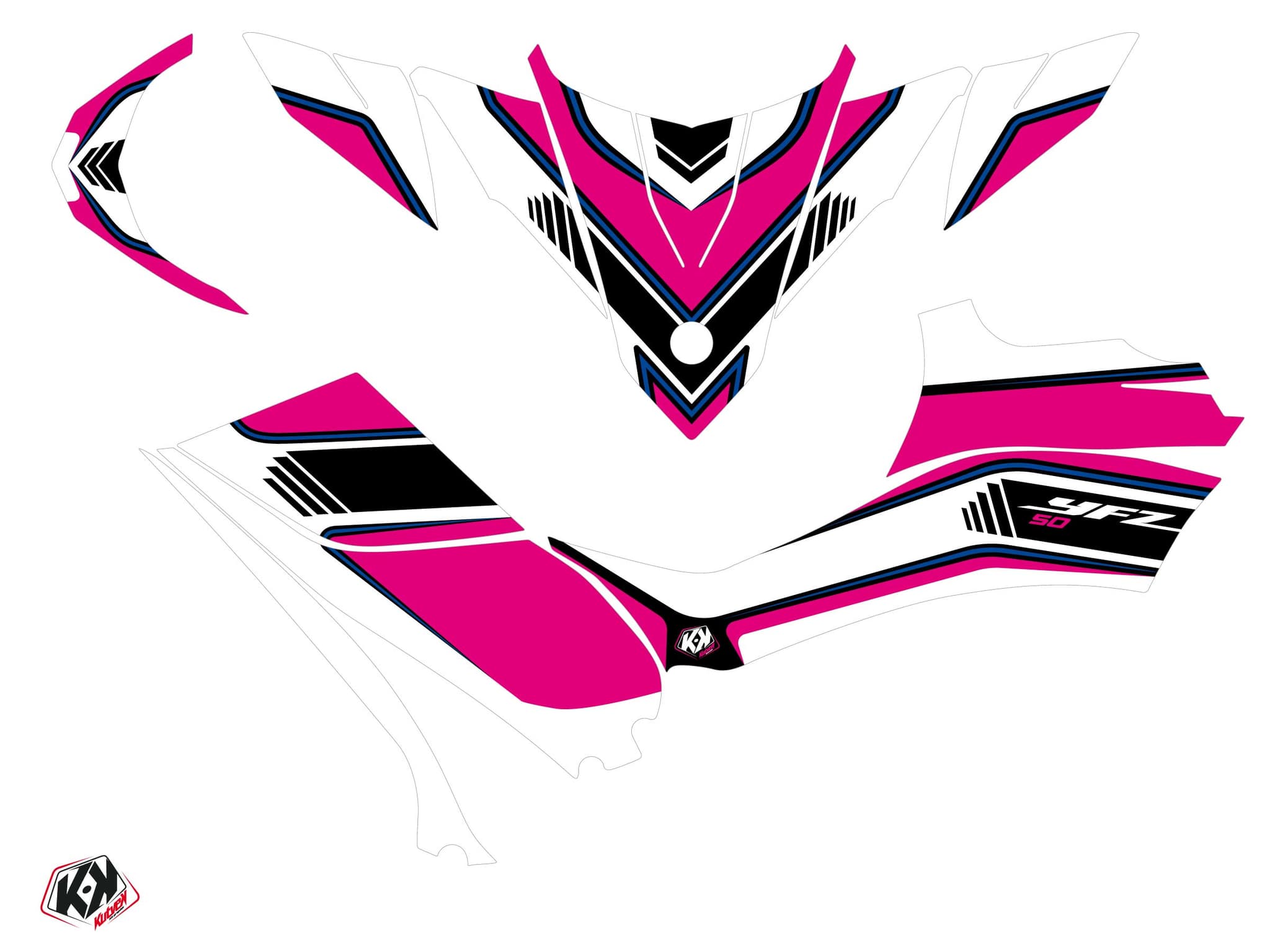 Kit Graphique Quad Corporate Yamaha 50 YFZ Rose | Yamaha | Kutvek - View 2
