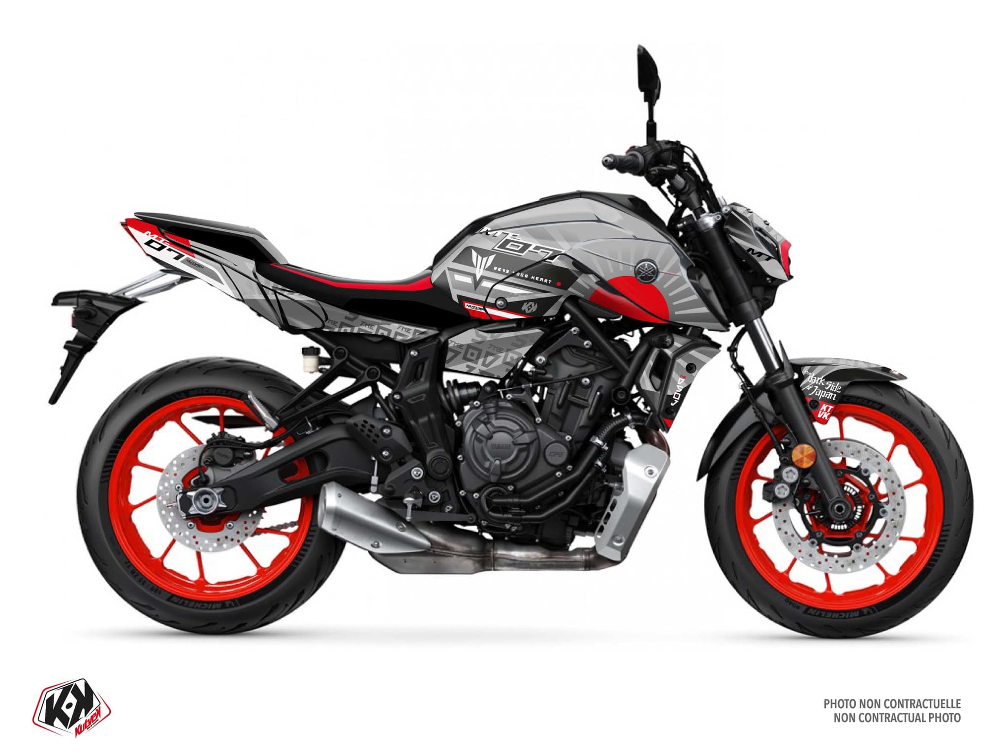 KIT  GRAPHIQUE MOTO DARKSIDE YAMAHA MT 07 ROUGE