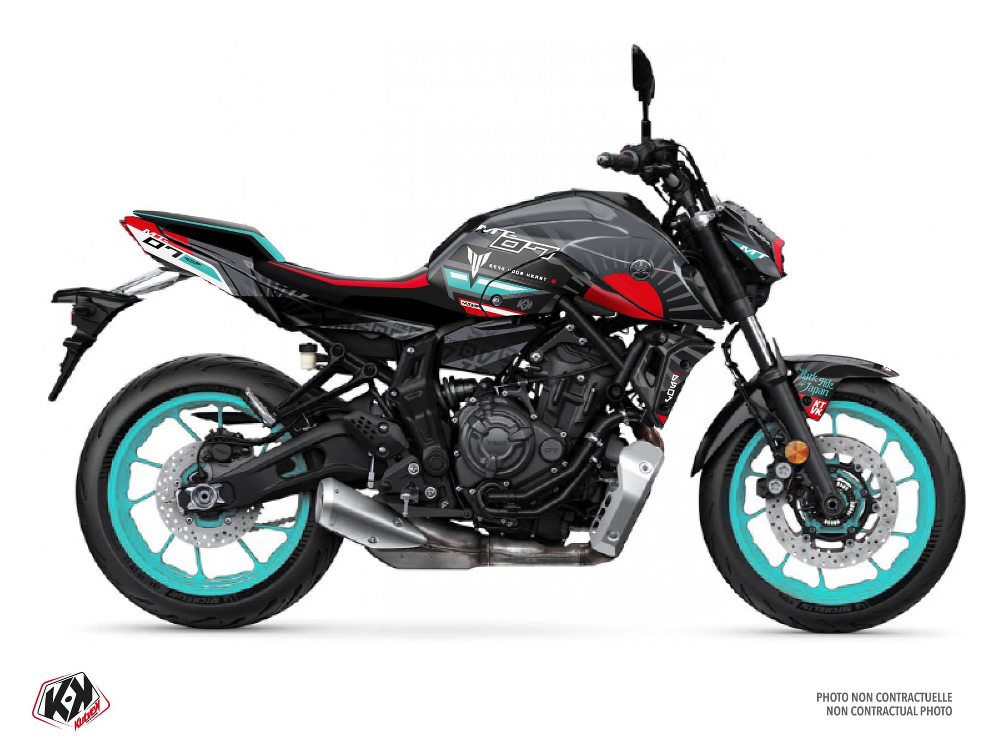 kit graphique moto yamaha mt 07 darkside turquoise  