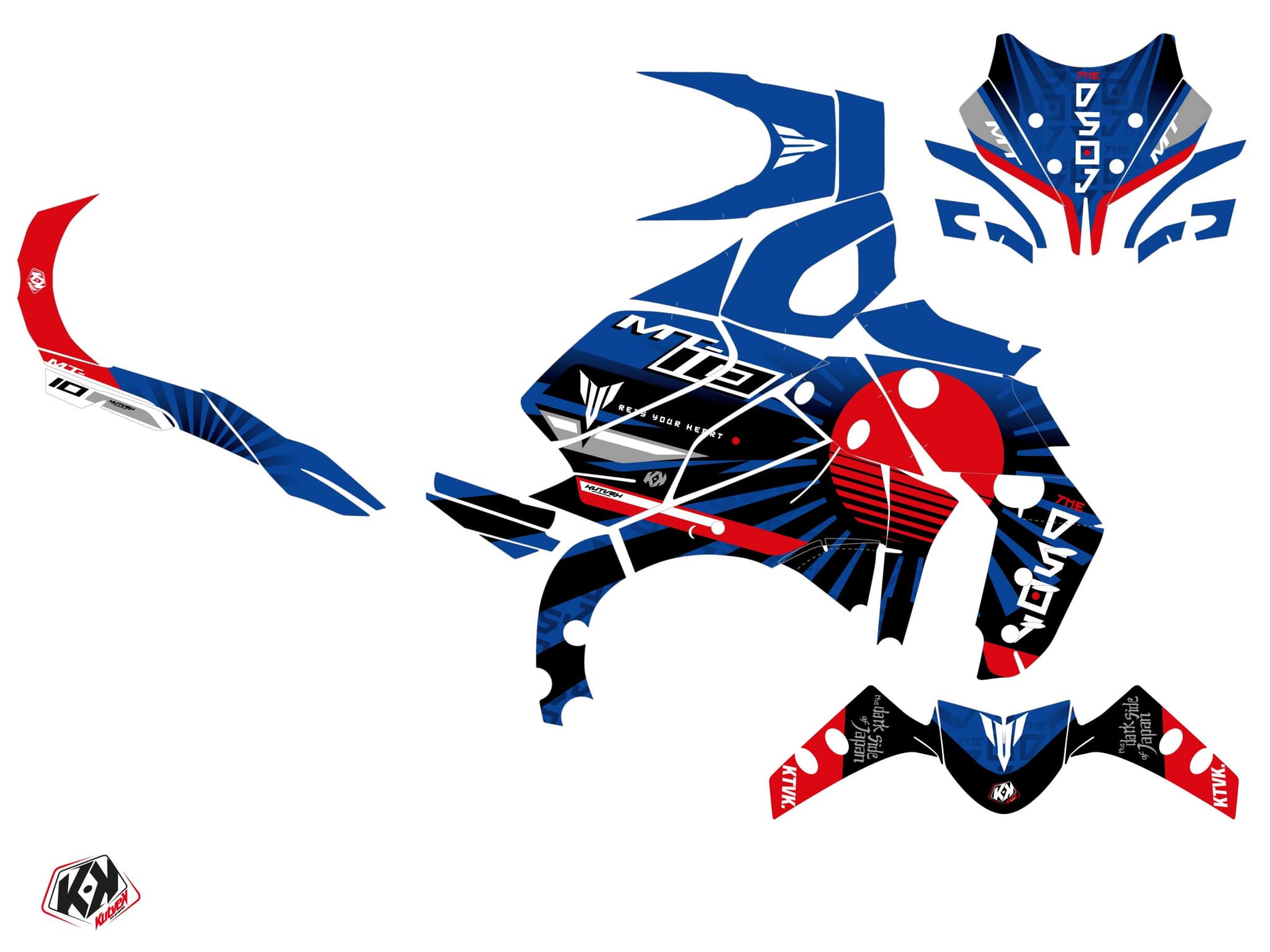 KIT  GRAPHIQUE MOTO DARKSIDE YAMAHA MT 10 BLEU | MT | Kutvek - View 2