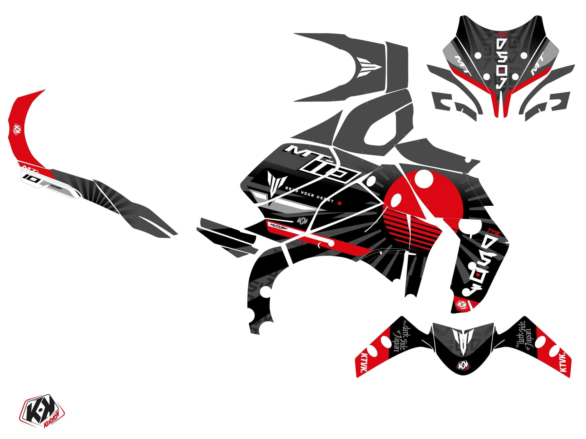 kit graphique moto yamaha mt 10 darkside noir | MT | Kutvek - View 2