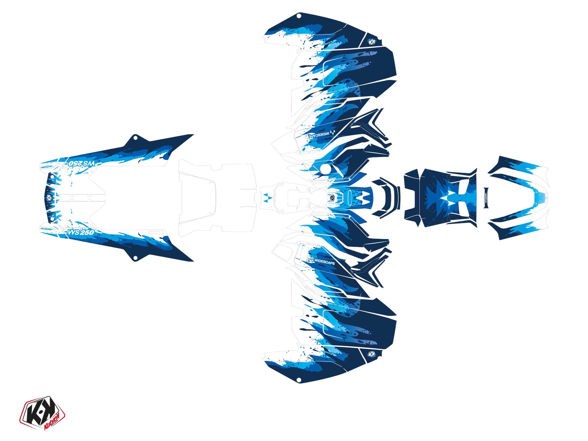 Graphic Kit Snowmobile Widescape WS 250 Deep Blue | Widescape | Kutvek - View 2