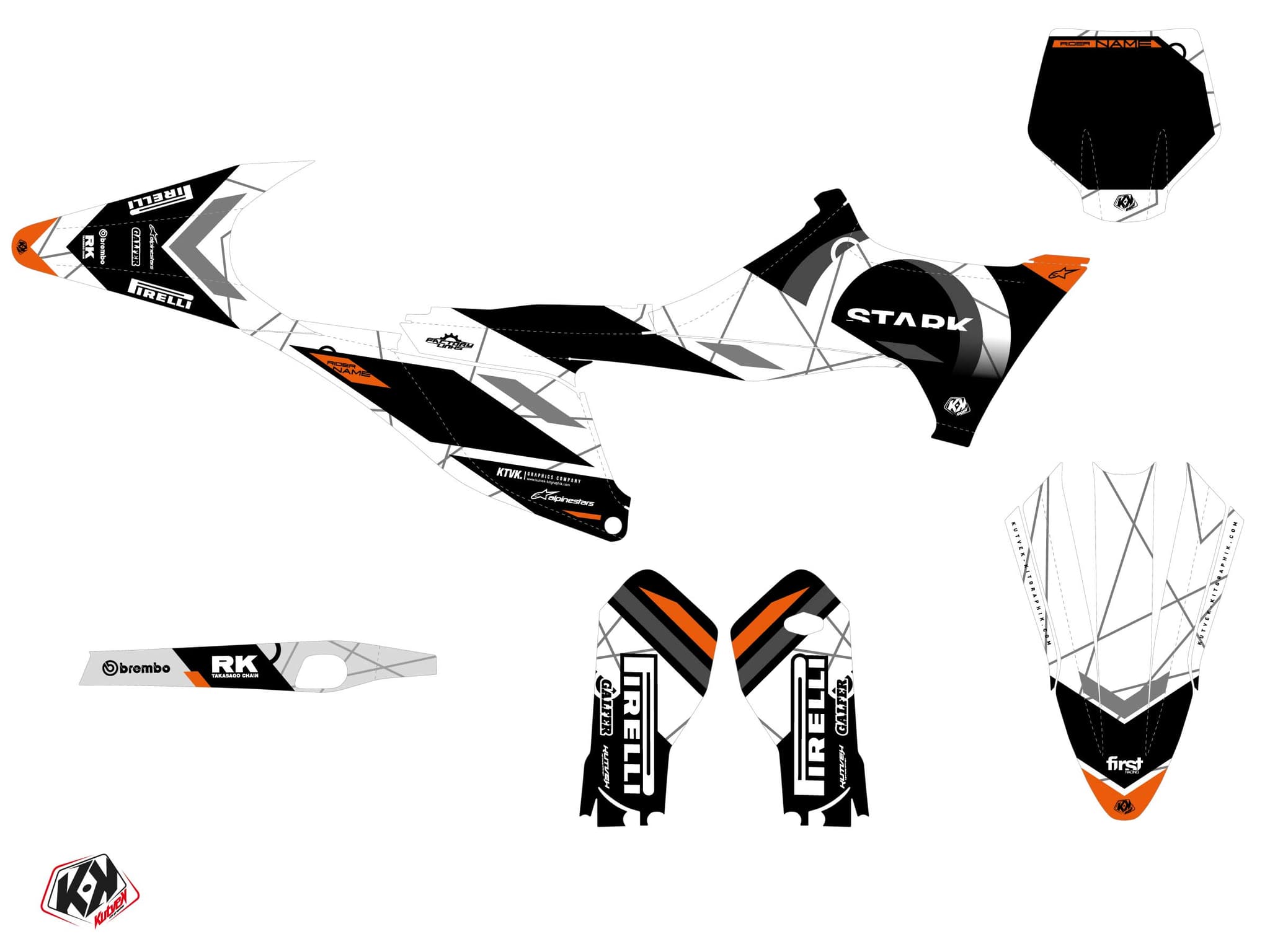 Stark Future Varg Dirt Bike Dekline White Graphic Kit | Stark Future | Kutvek - View 2