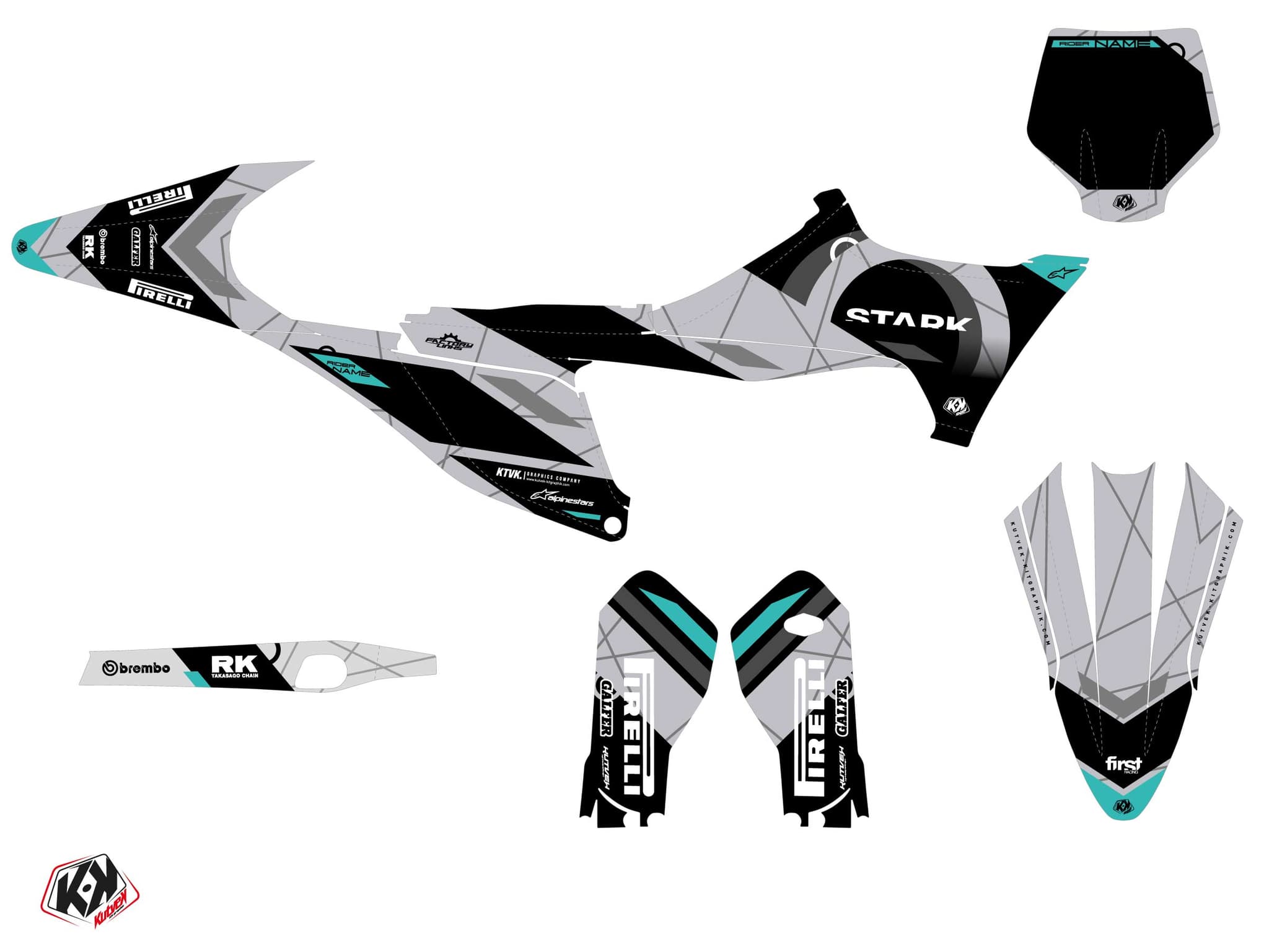 kit graphique motocross stark future varg dekline gris | Stark Future | Kutvek - View 2