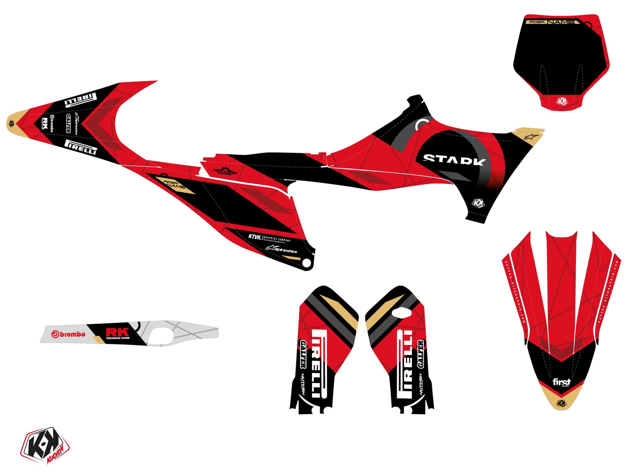 kit graphique motocross stark future varg dekline rouge | Stark Future | Kutvek - View 2