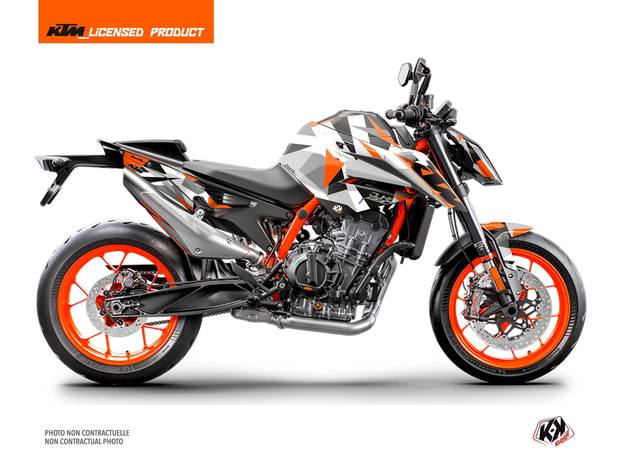 kit graphique moto ktm duke 890 delta blanc-orange  