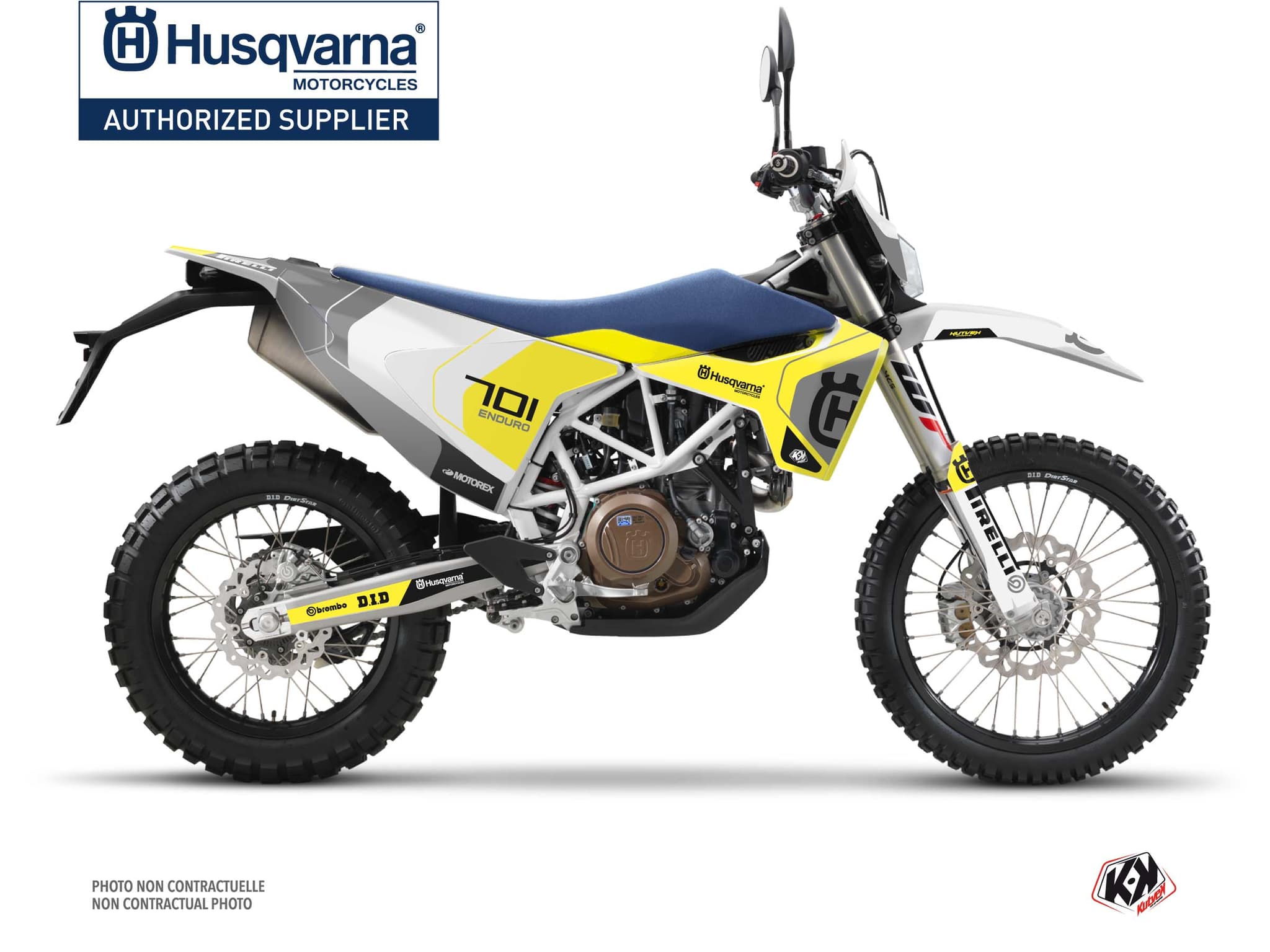kit graphique motocross husqvarna enduro 701 diskovery gris  