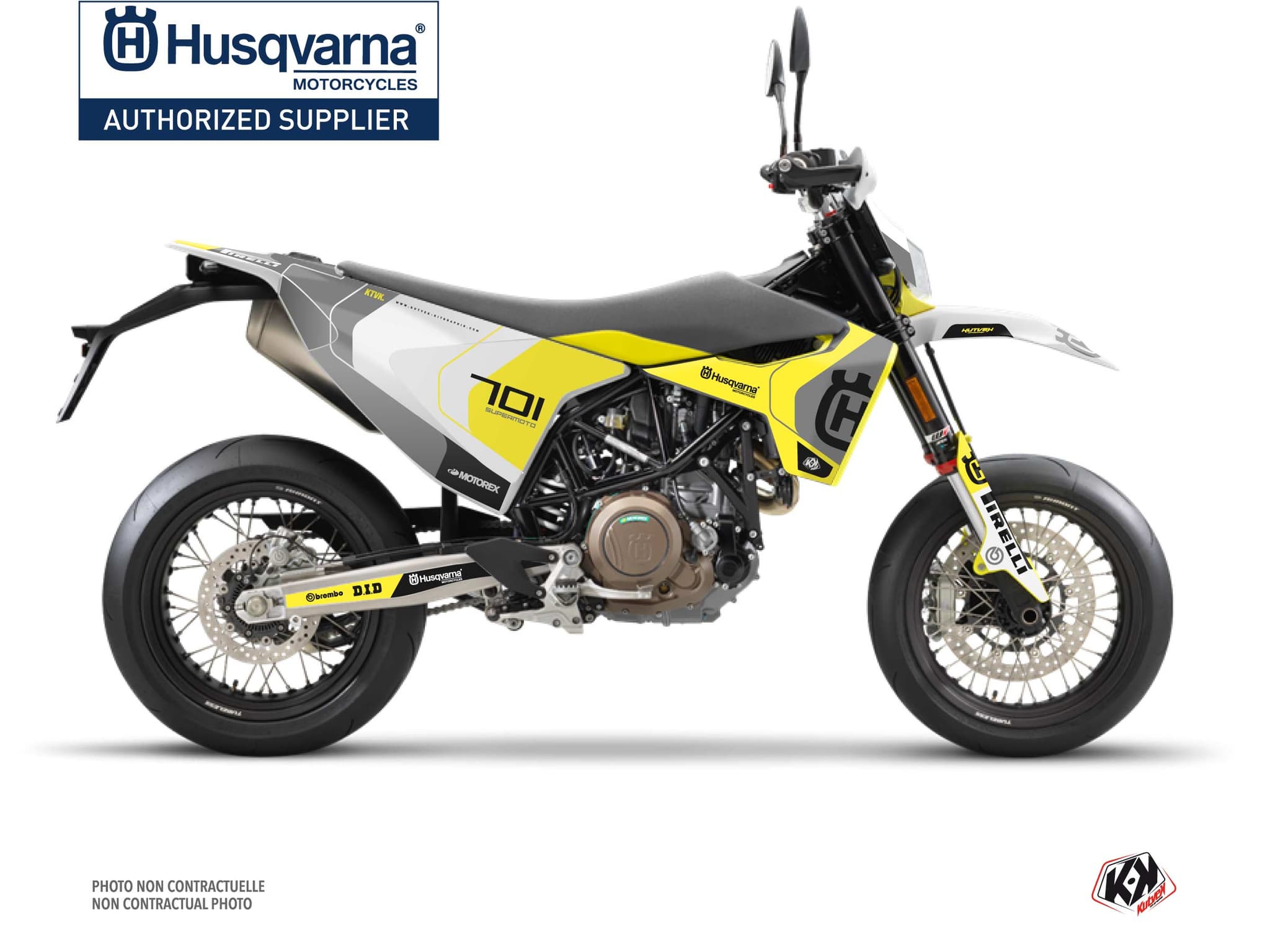 kit graphique motocross husqvarna supermoto 701 diskovery gris  