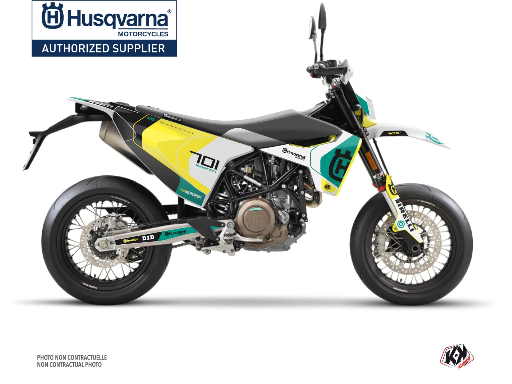 kit graphique motocross husqvarna supermoto 701 diskovery vert  