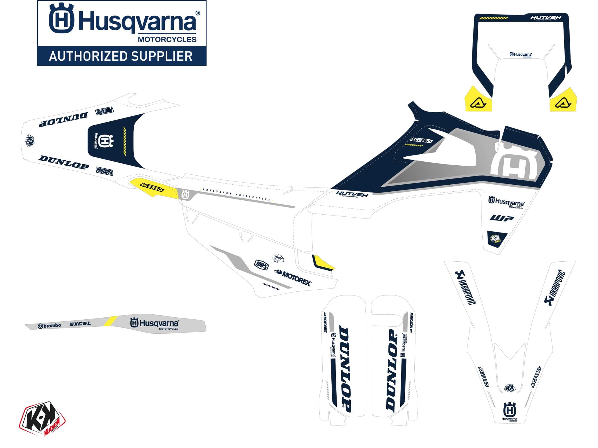 kit graphique motocross husqvarna te 125 d-skt bleu | Husqvarna | Kutvek - View 2