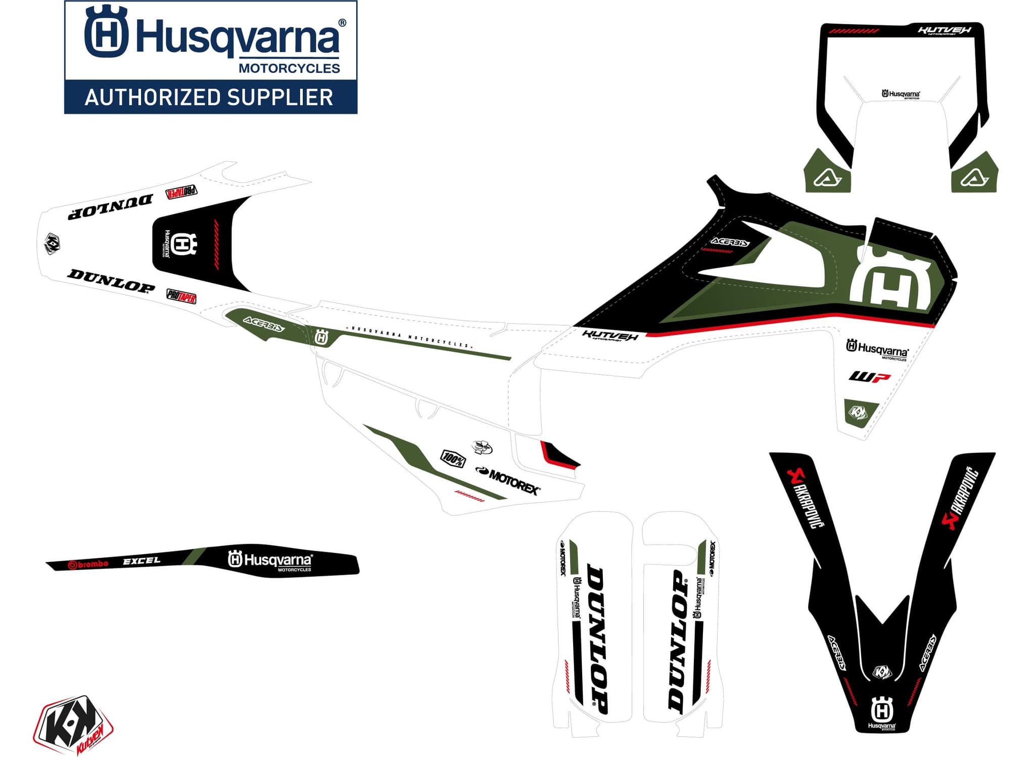 kit graphique motocross husqvarna te 150 d-skt kaki | Husqvarna | Kutvek - View 3