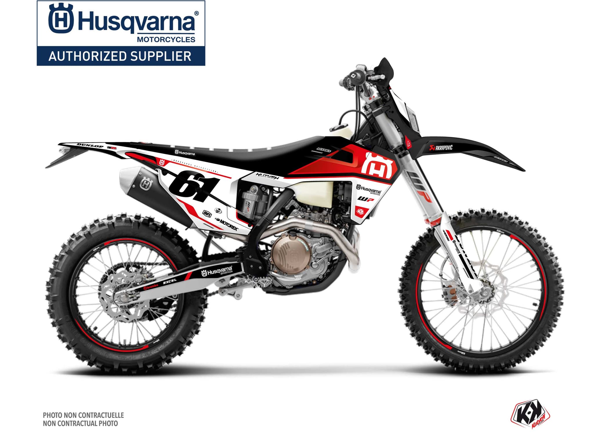 kit graphique motocross husqvarna te 150 d-skt rouge  