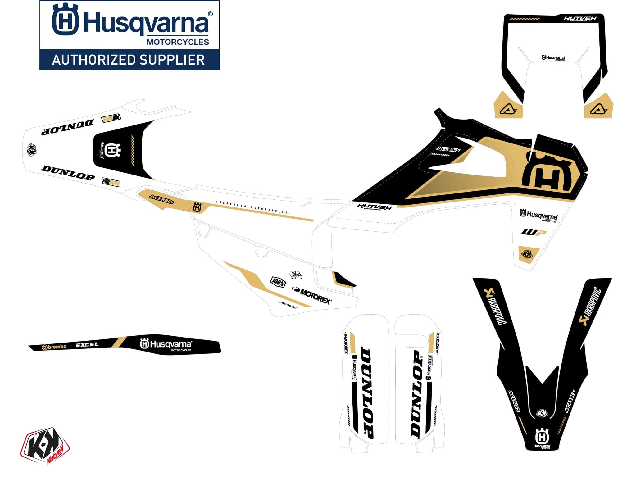 Kit Déco Moto Cross D-SKT Husqvarna 150 TE Sable | Husqvarna | Kutvek - View 2