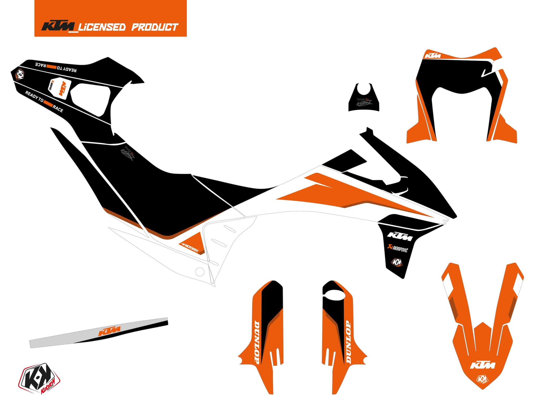 kit graphique motocross ktm smc 690 r dna blanc | KTM | Kutvek - View 2