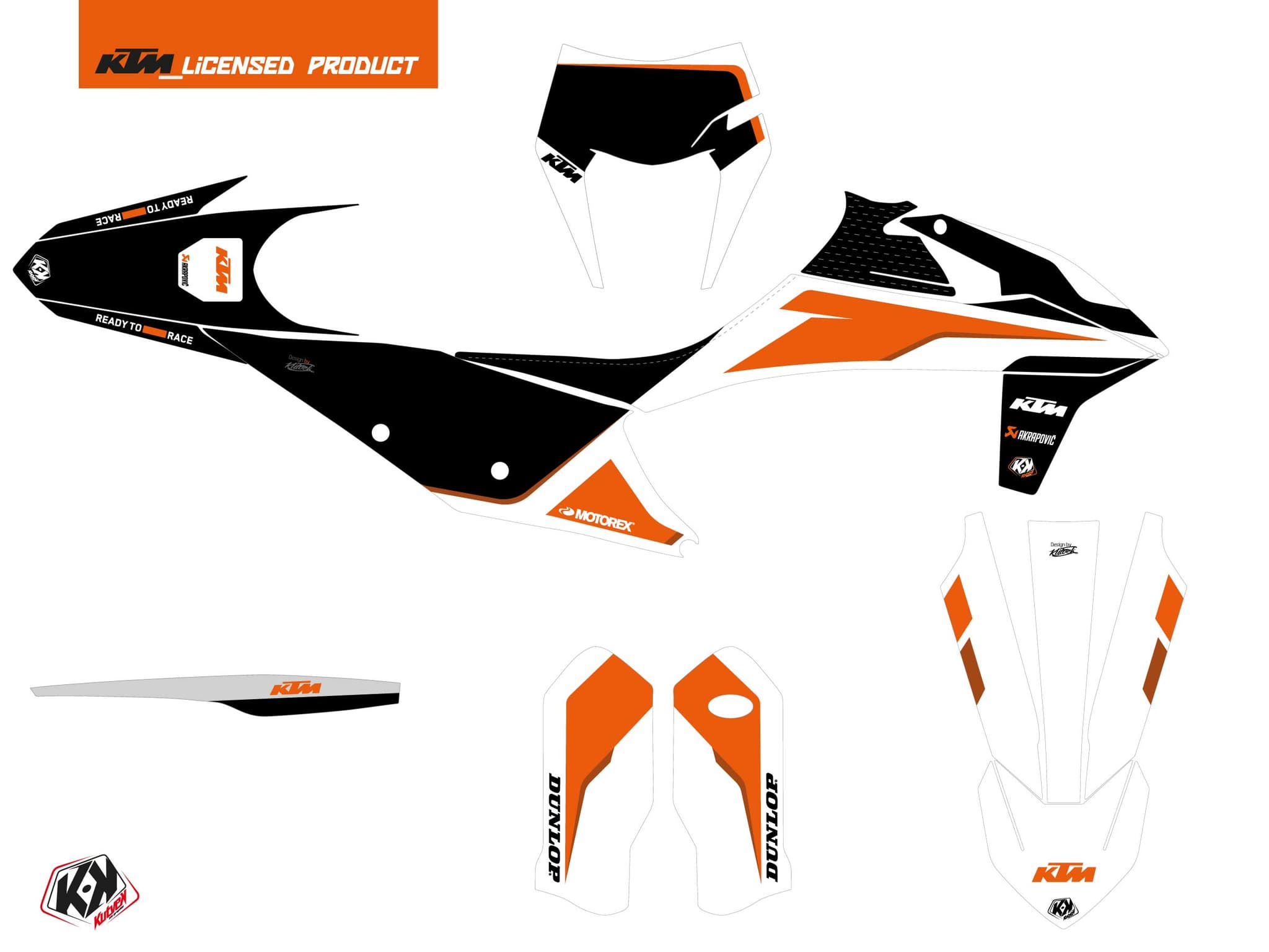 kit graphique motocross ktm exc excf dna blanc | KTM | Kutvek - View 2