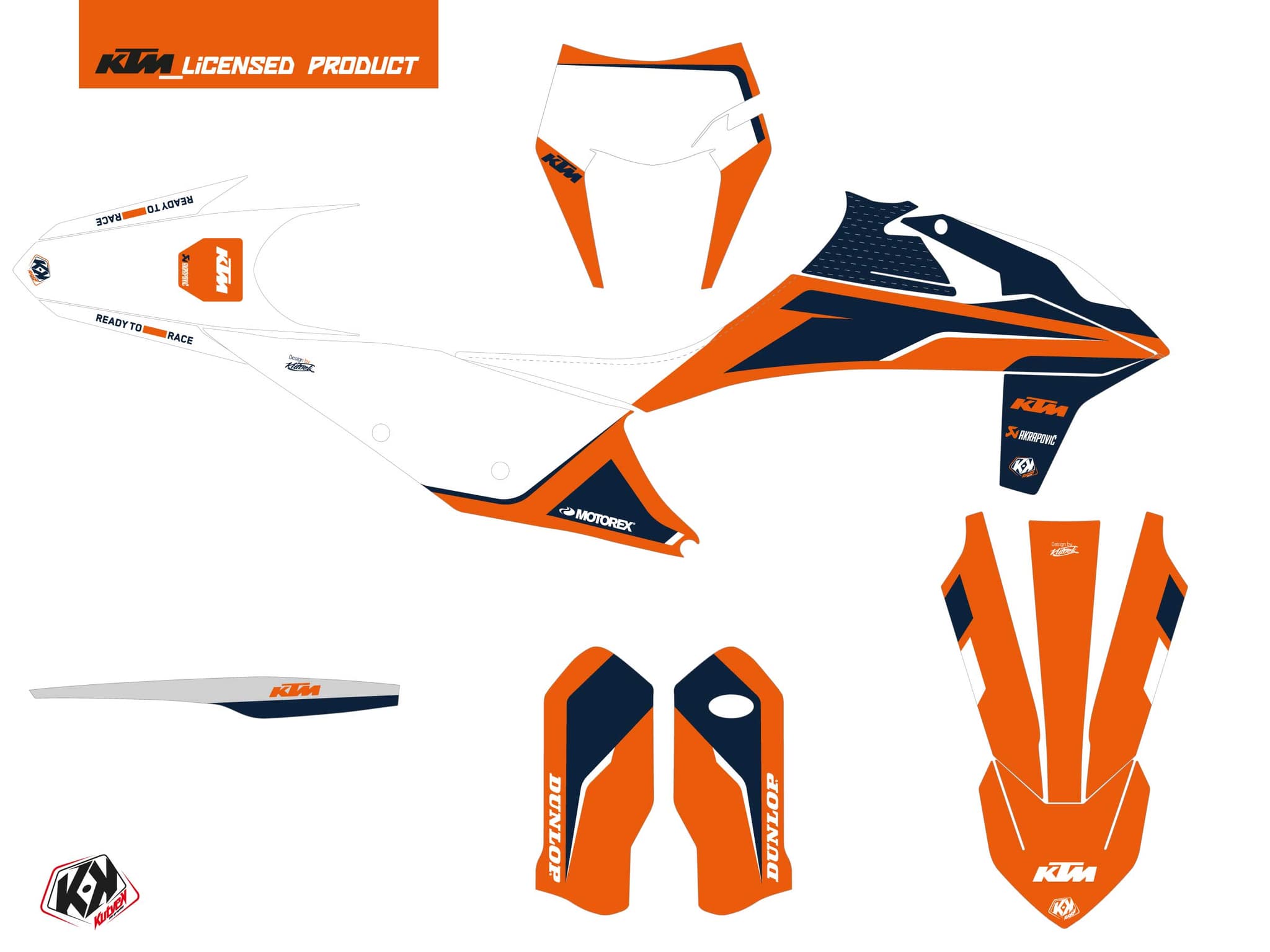 kit graphique motocross ktm exc excf dna bleu | KTM | Kutvek - View 2