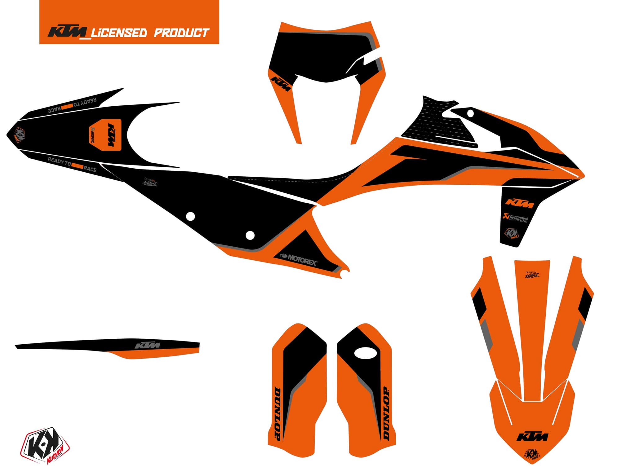 kit graphique motocross ktm exc excf dna orange | KTM | Kutvek - View 2