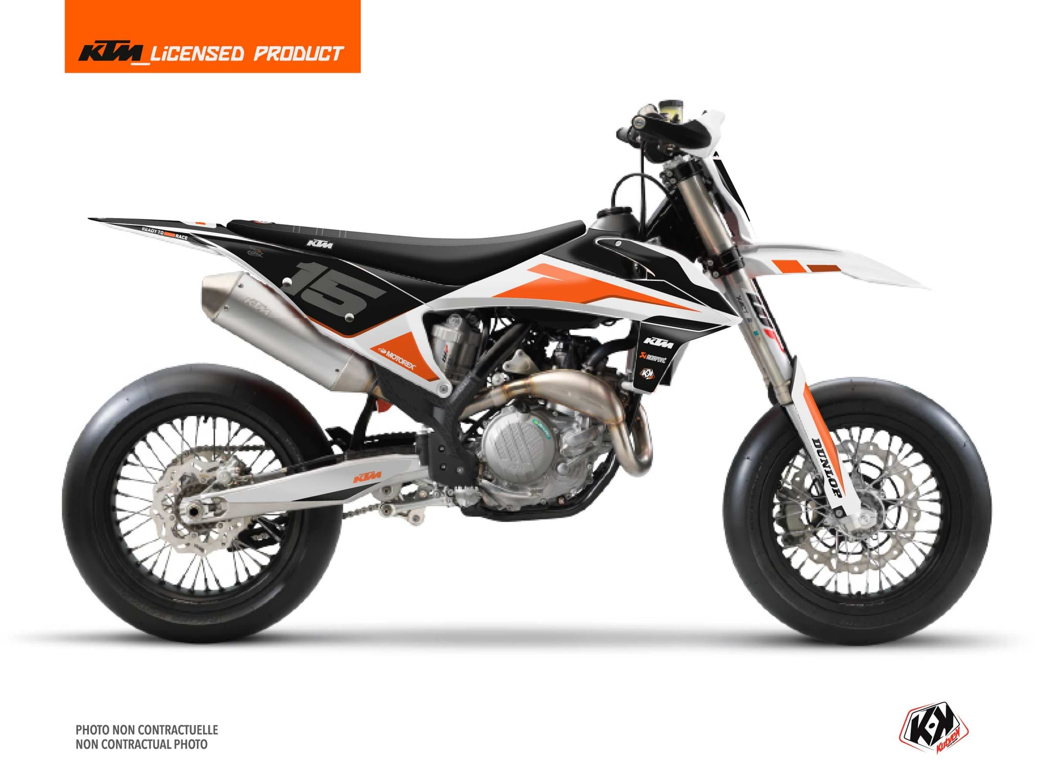 kit graphique motocross ktm smr 450 dna blanc  