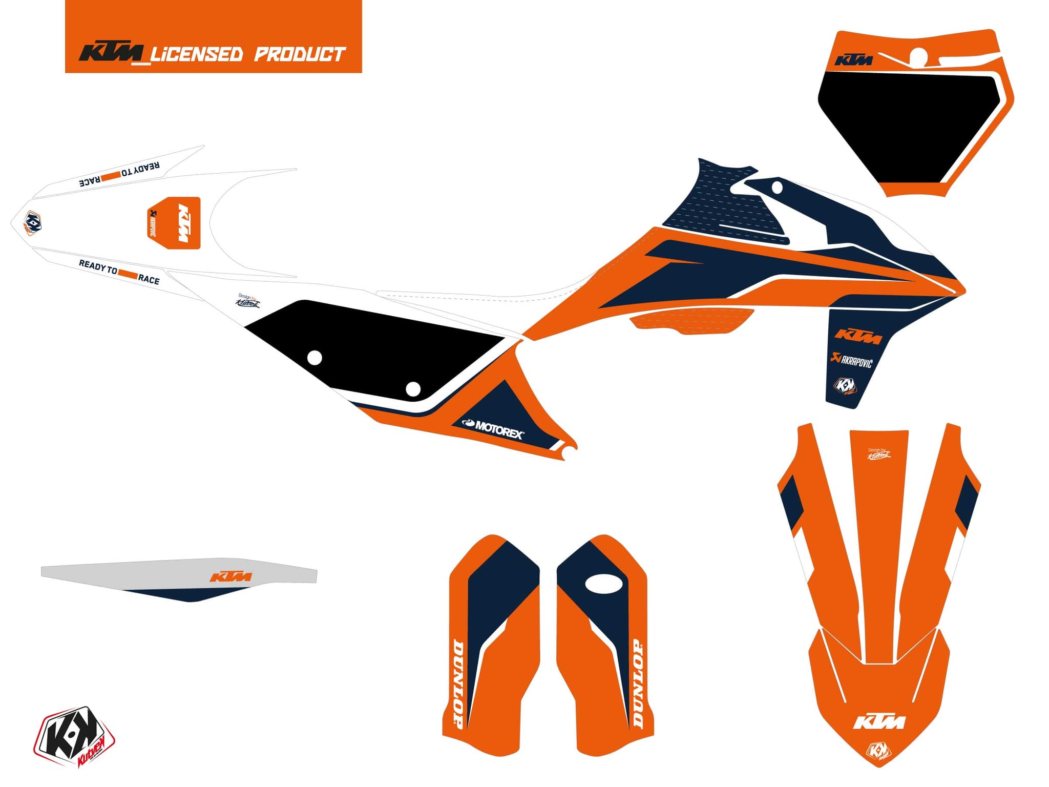 deko-set moto-cross dna ktm 250 sxf blau | KTM | Kutvek - View 2