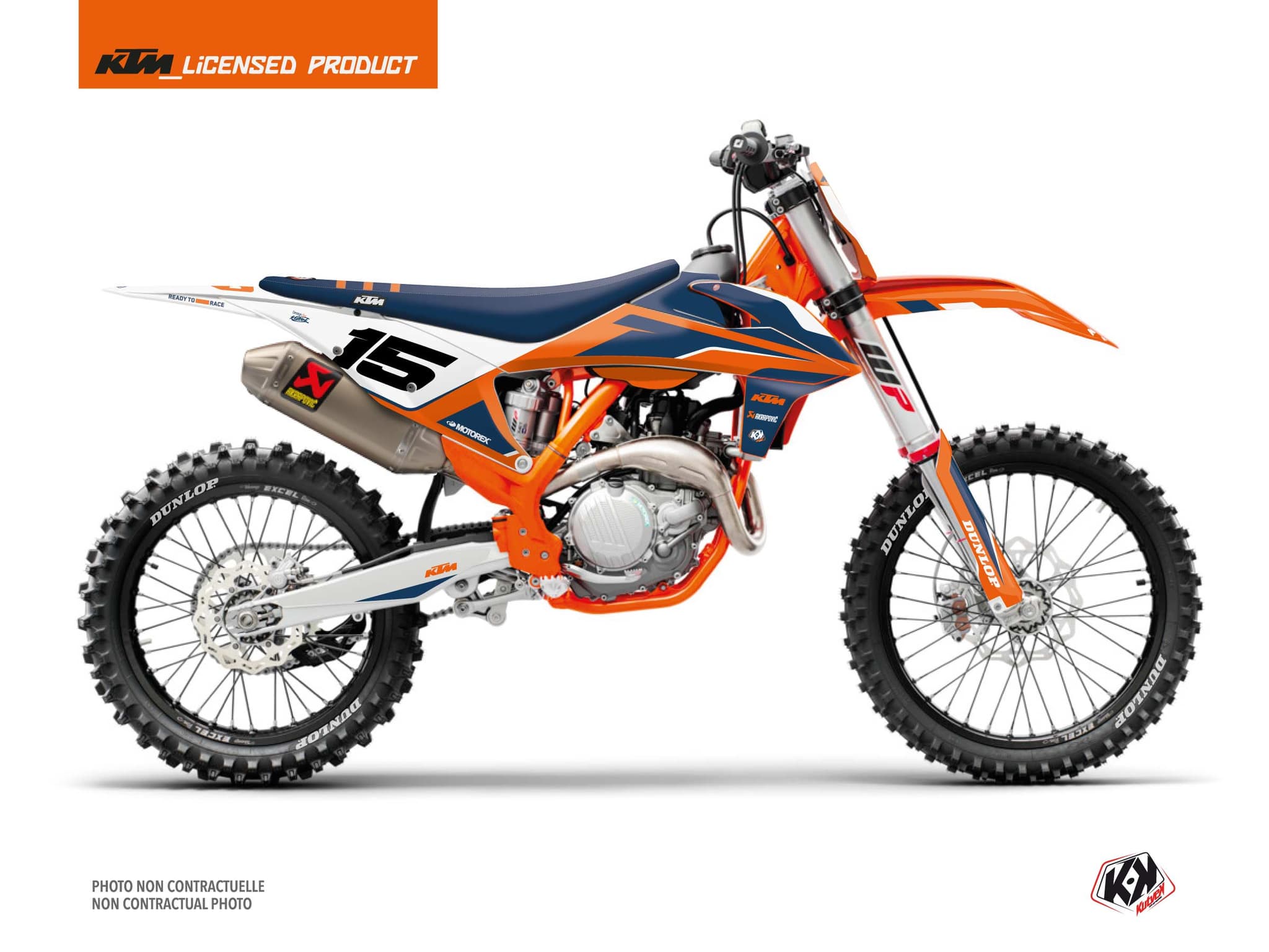 kit graphique motocross ktm xc 300 dna bleu  