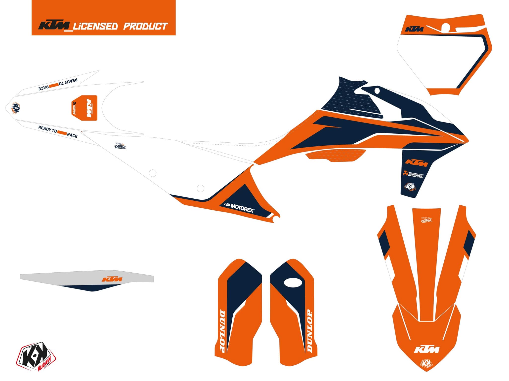 kit graphique motocross ktm xc 300 dna bleu | KTM | Kutvek - View 2