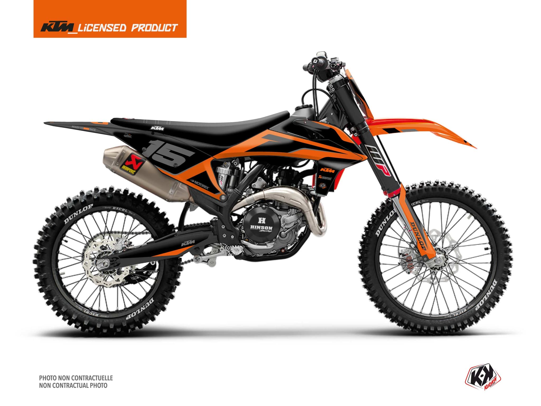 kit graphique motocross ktm xc 300 dna orange  