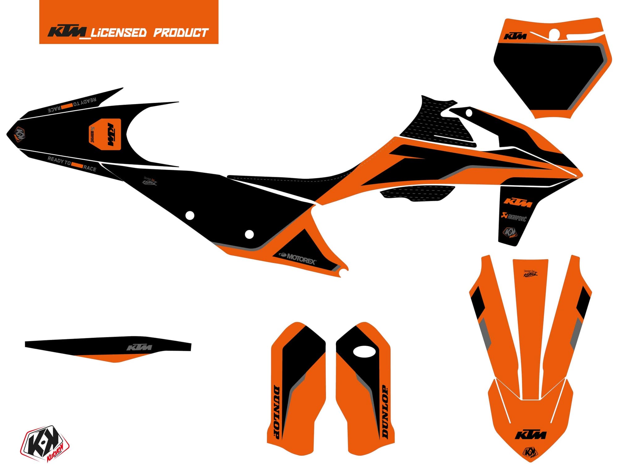 kit graphique motocross ktm xc 300 dna orange | KTM | Kutvek - View 2