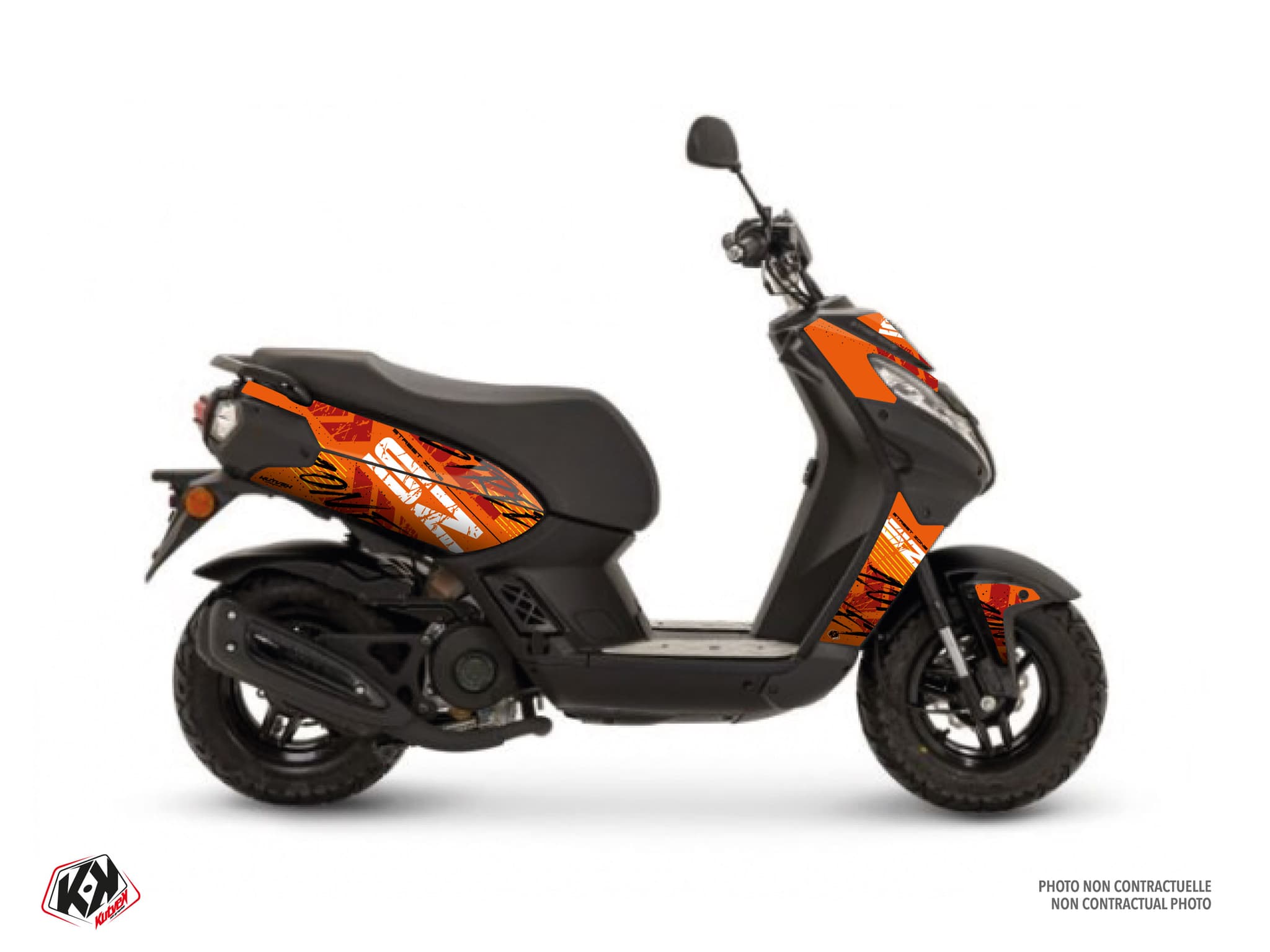 kit graphique scouter peugeot streetzone 50 4t naked dot orange  