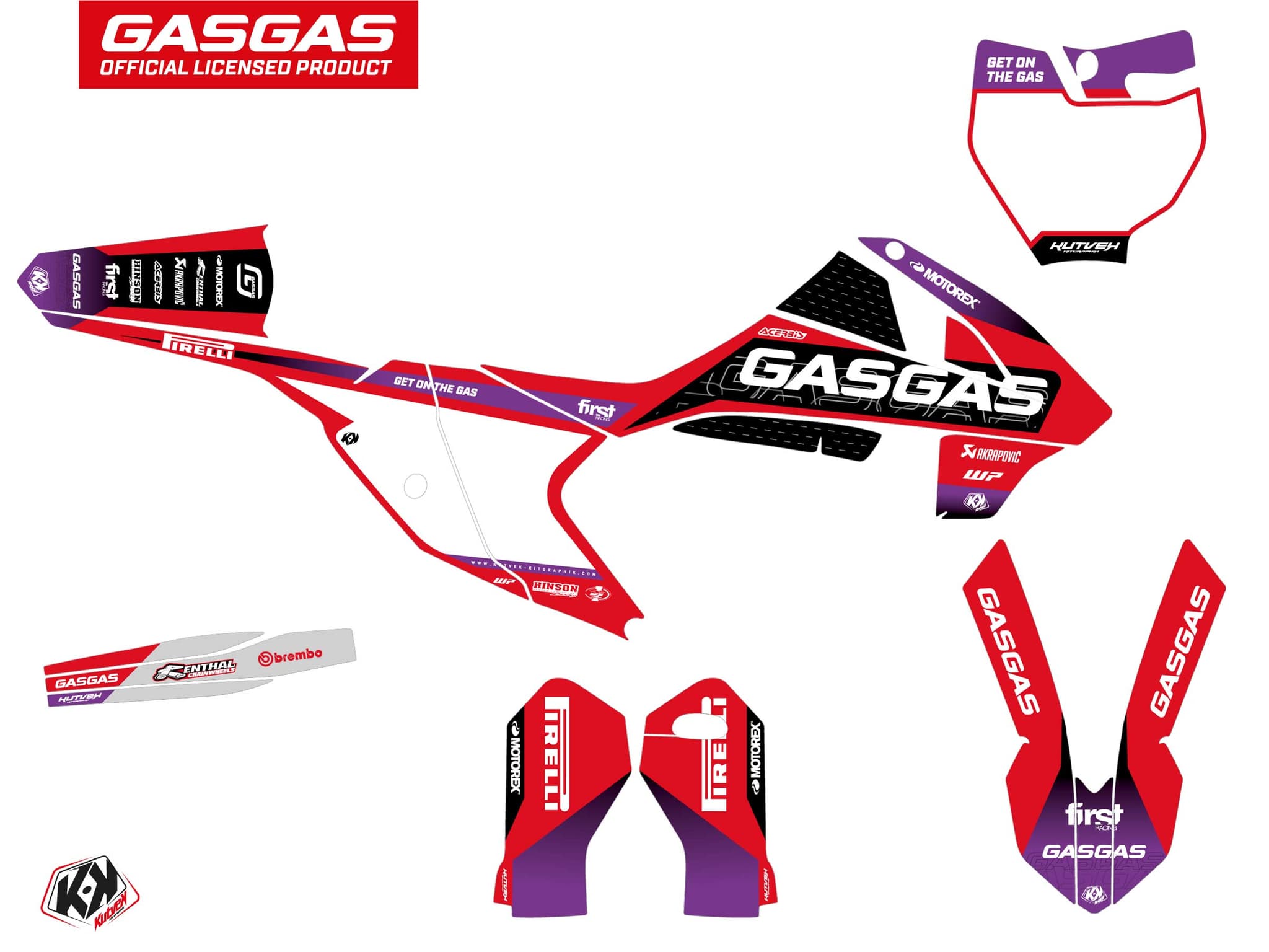 kit de decoración motocross gasgas mc 65 drop rojo | GASGAS | Kutvek - View 2