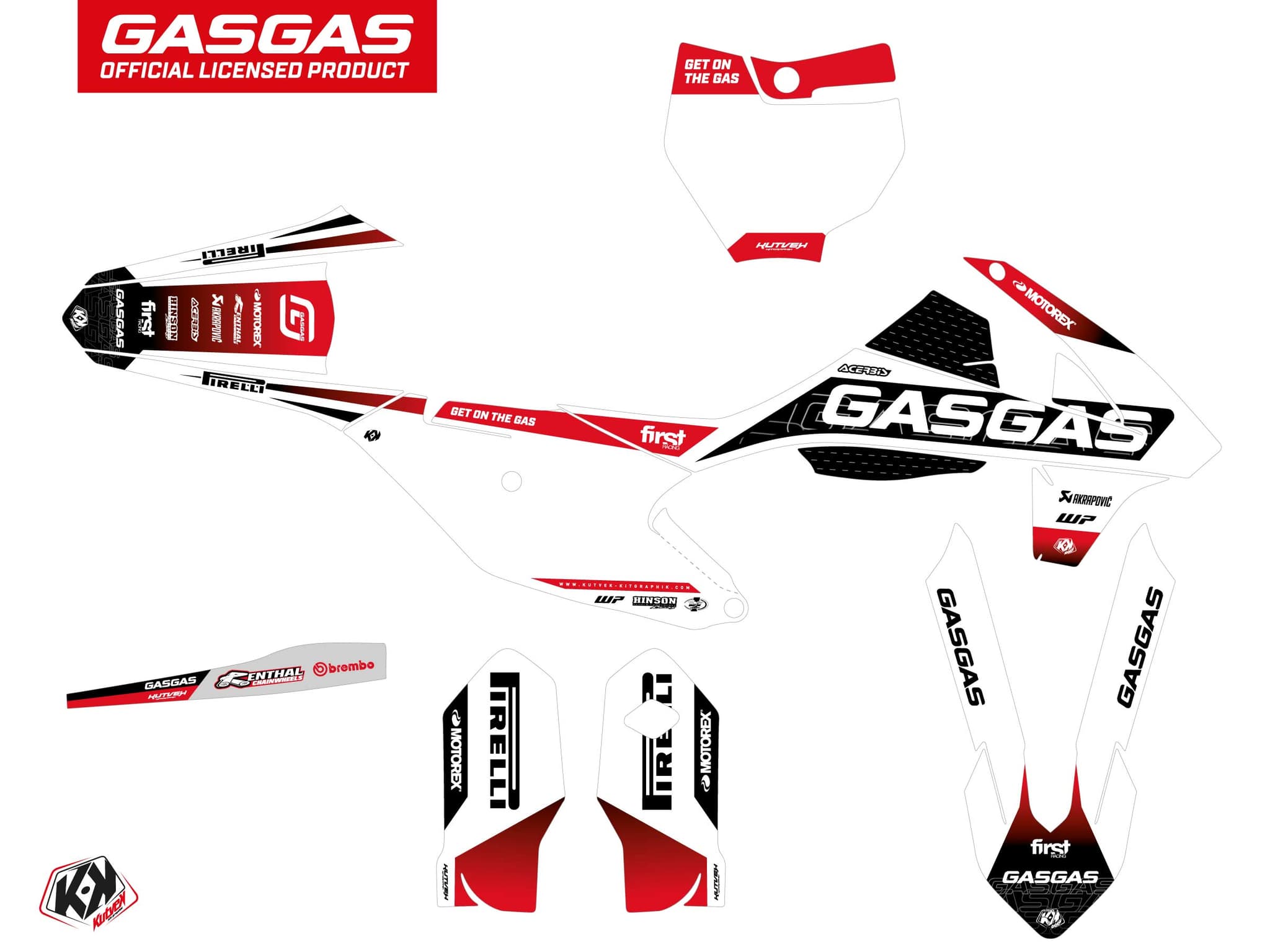deko-set moto-cross gasgas mc 85 drop weiß | GASGAS | Kutvek - View 2