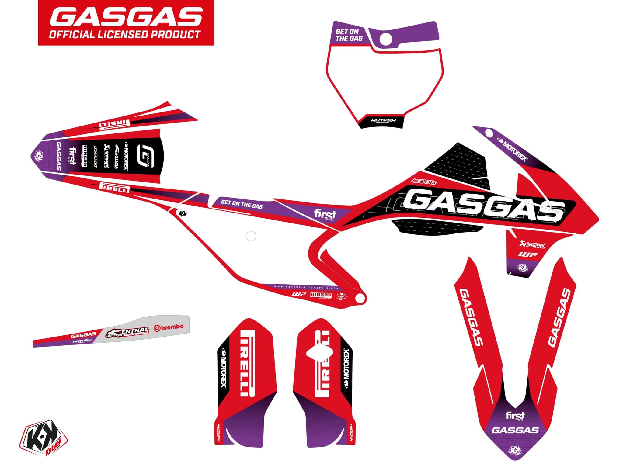 deko-set moto-cross gasgas mc 85 drop rot | GASGAS | Kutvek - View 2