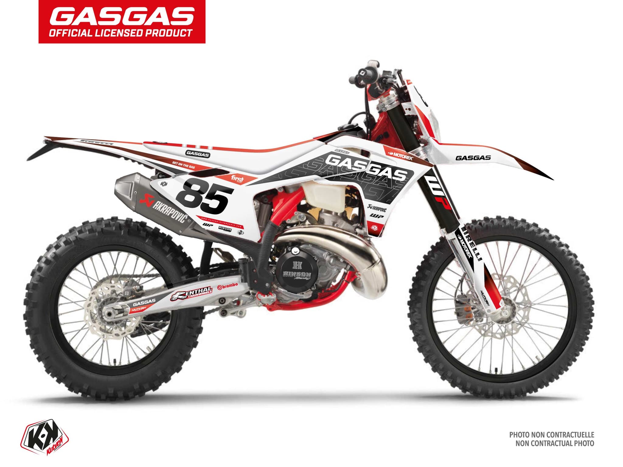 kit graphique motocross gasgas ec drop blanc  