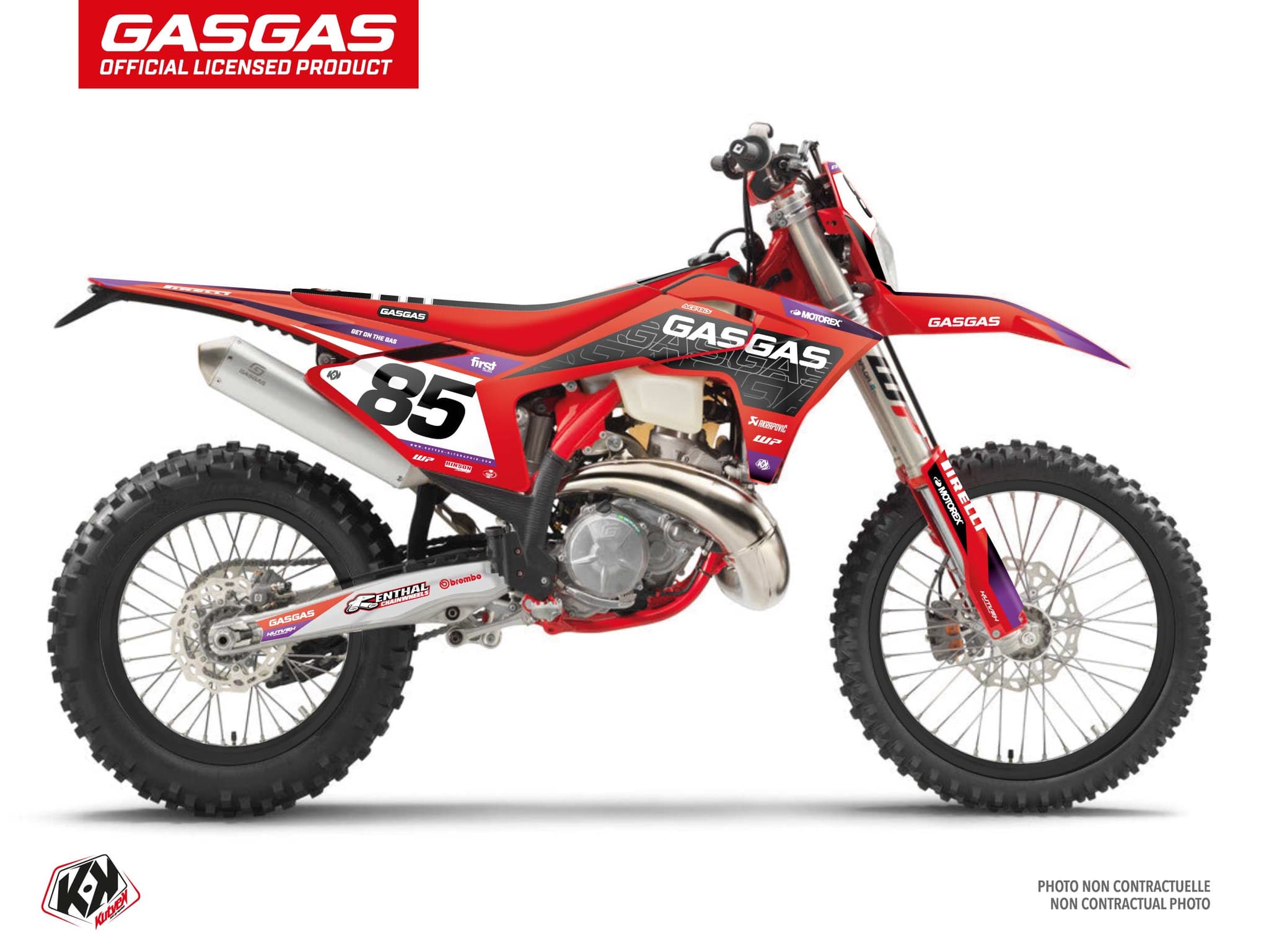 kit graphique motocross gasgas ec drop rouge  
