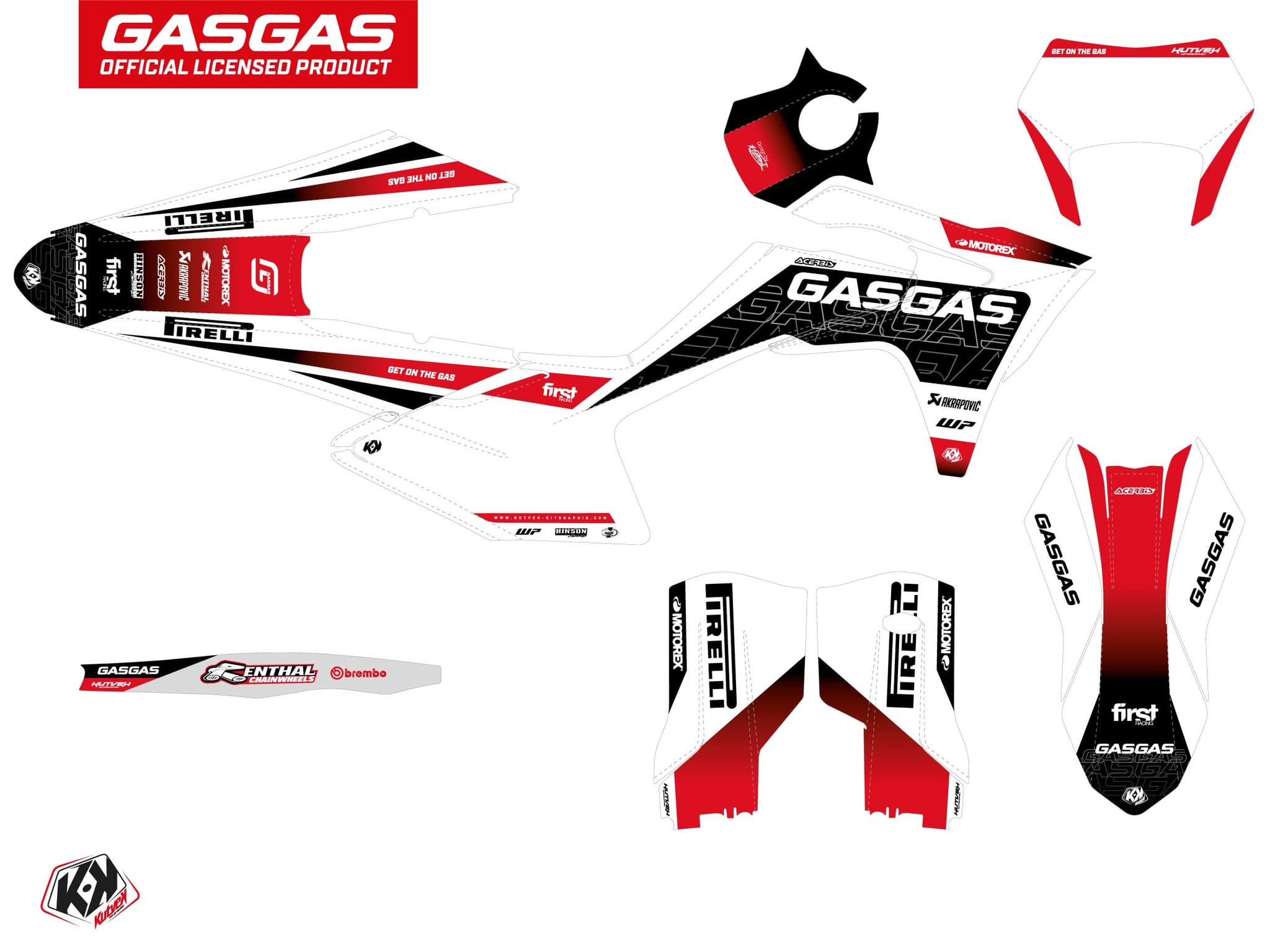 kit graphique motocross gasgas ecf drop blanc | GASGAS | Kutvek - View 2