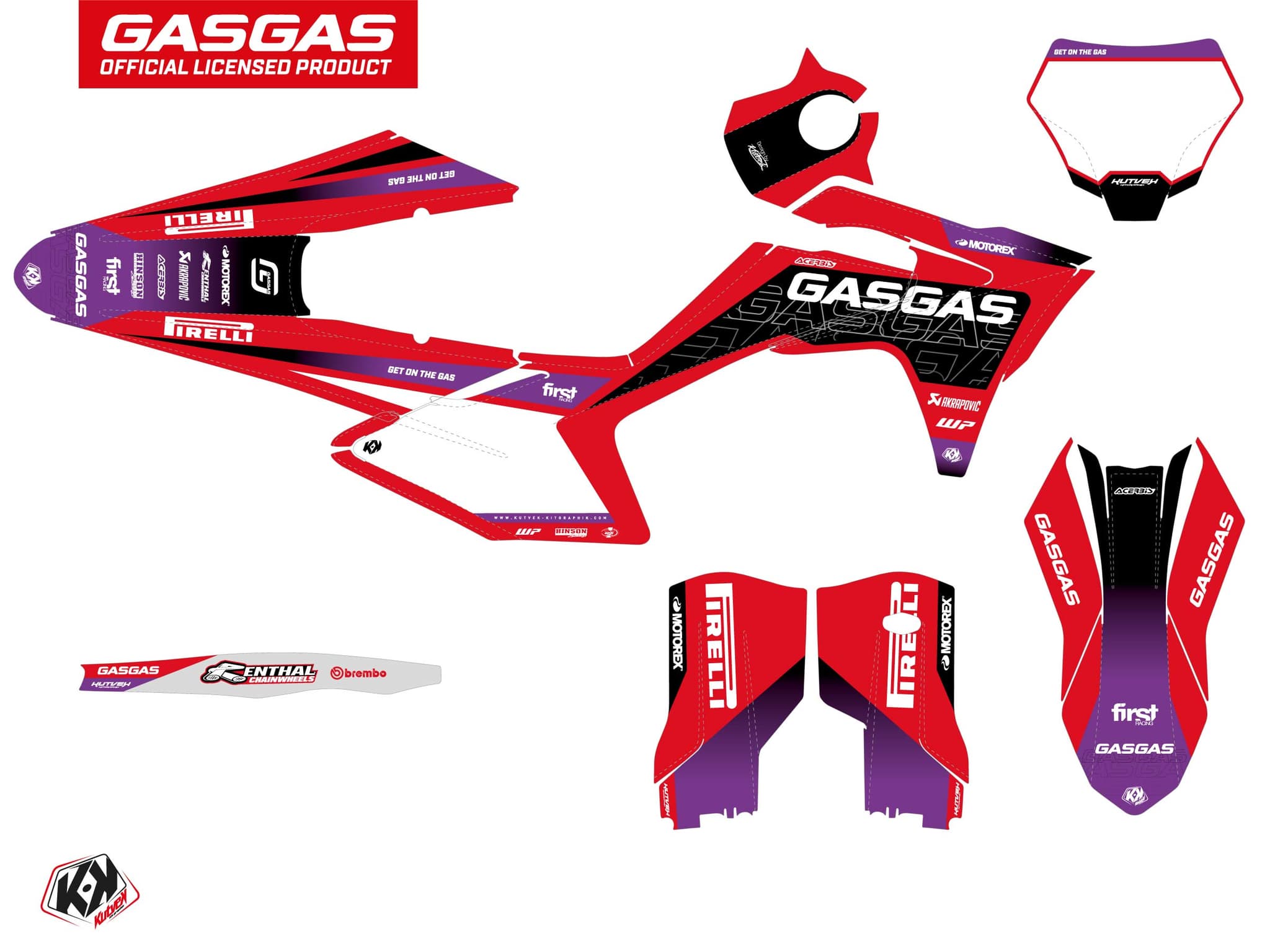 kit graphique motocross gasgas ex 350 f drop rouge | GASGAS | Kutvek - View 2