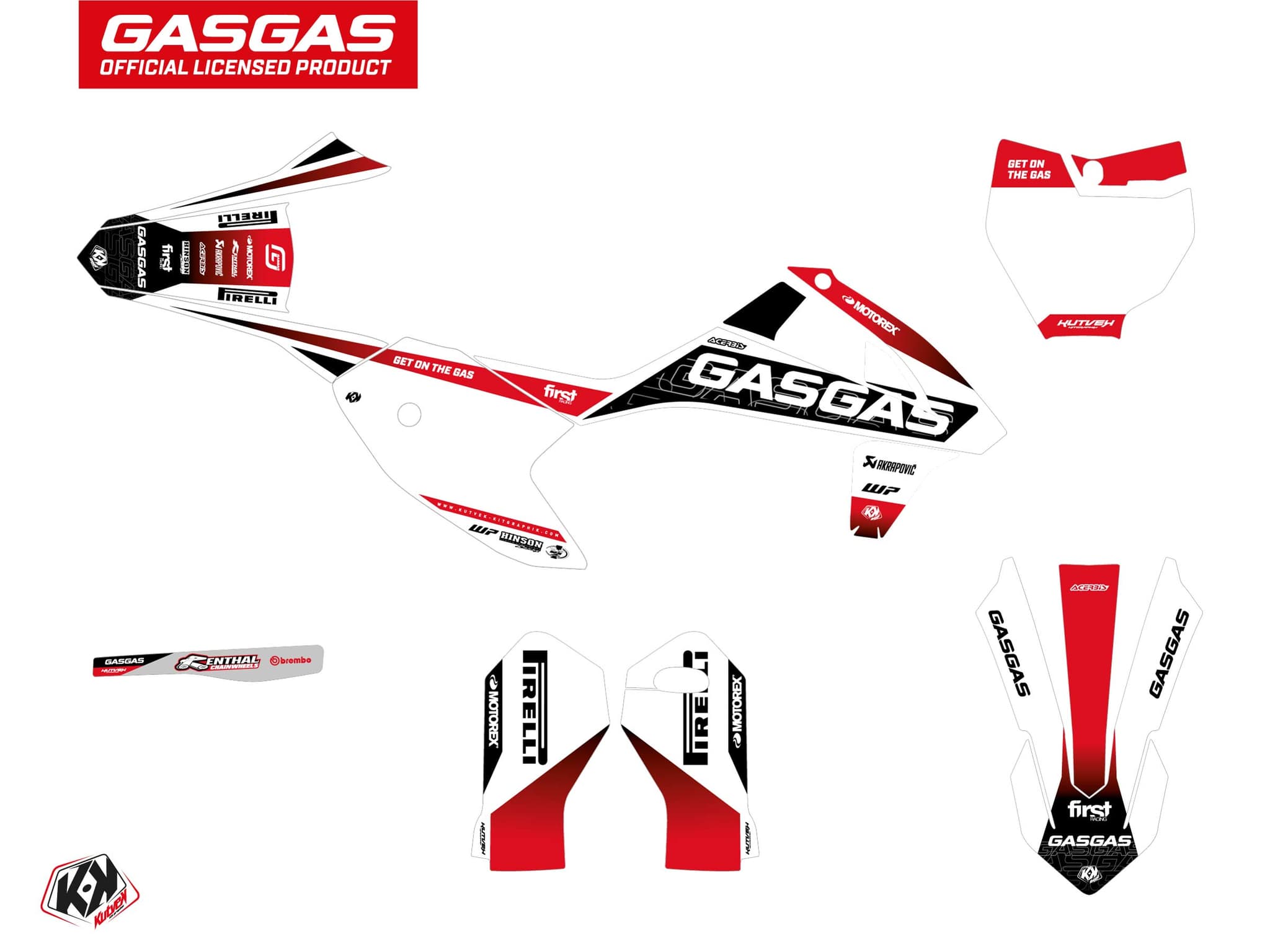 kit de decoración motocross gasgas mc-e 5 drop blanco | GASGAS | Kutvek - View 2