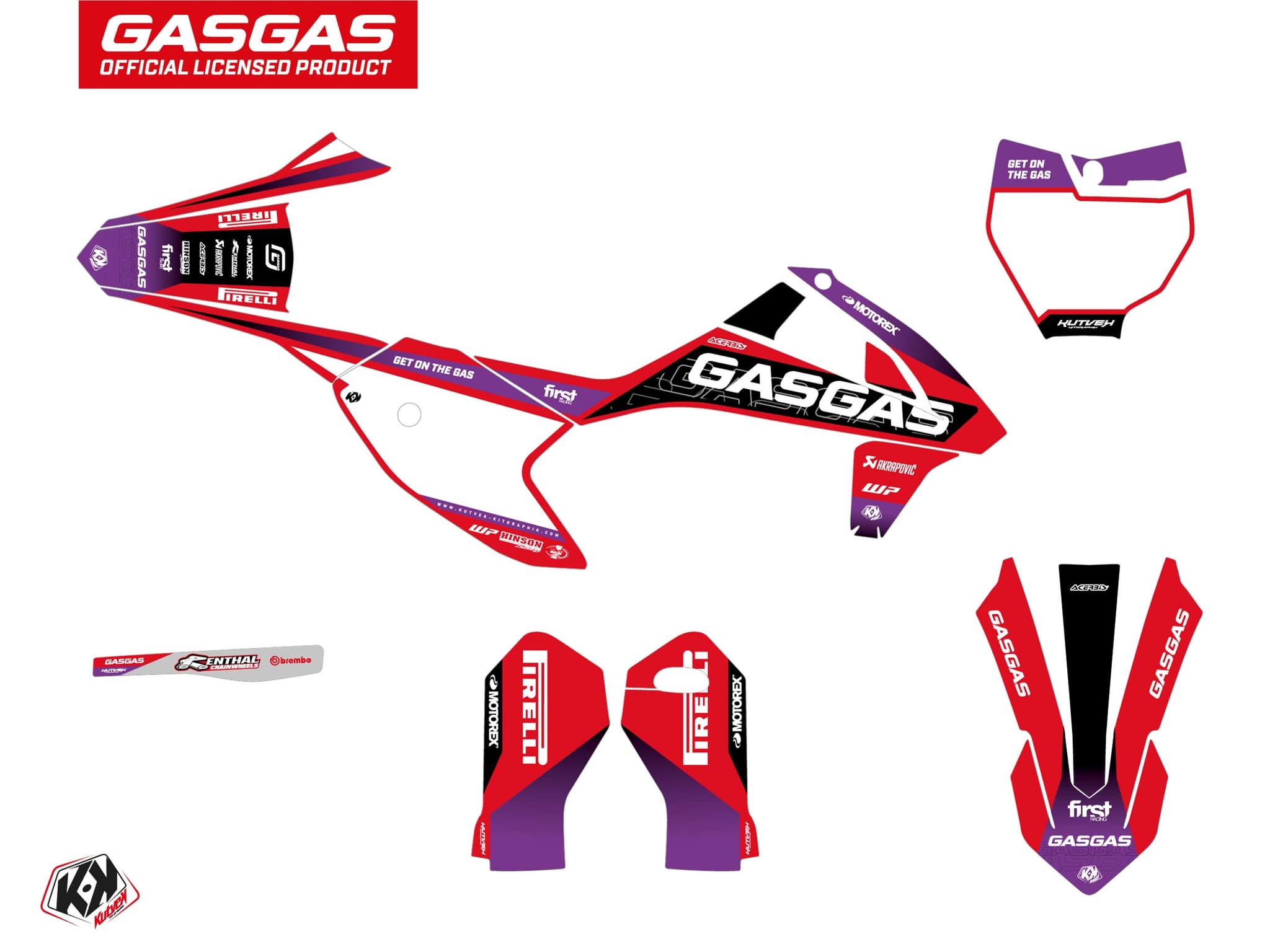 kit de decoración motocross gasgas mc-e 5 drop rojo | GASGAS | Kutvek - View 2