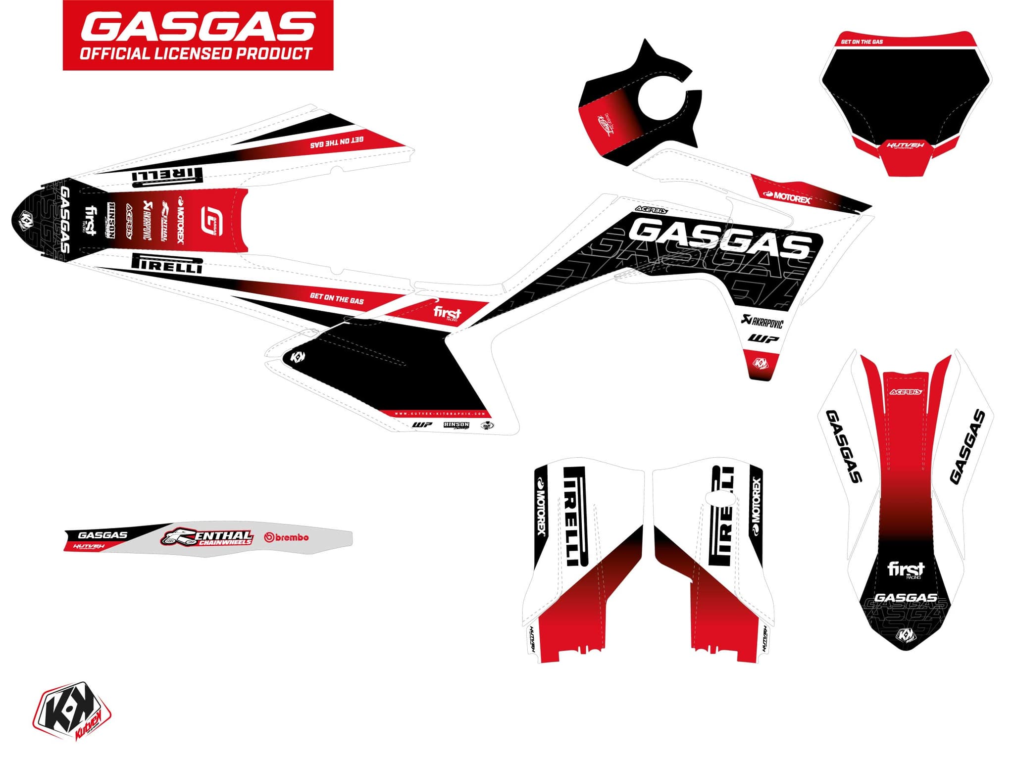 Graphic Kit Dirt Bike Gasgas MC 250 F Drop White | GASGAS | Kutvek - View 2